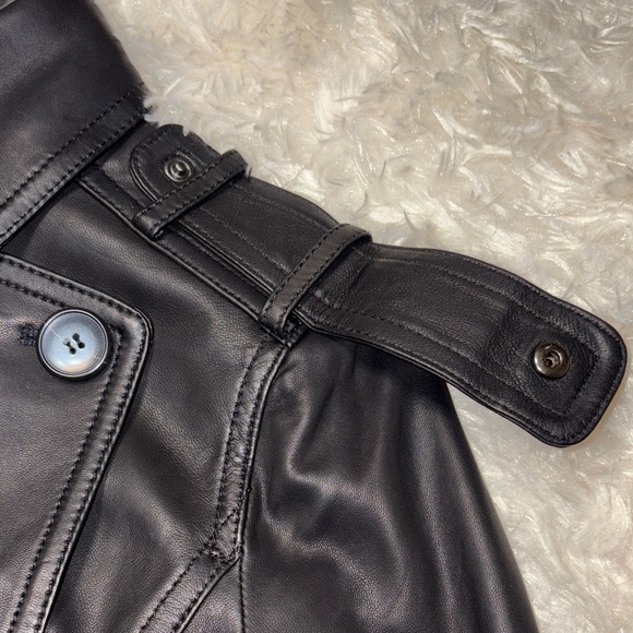 Vince Lamb Leather Cropped Trench - Picture 8 of 14